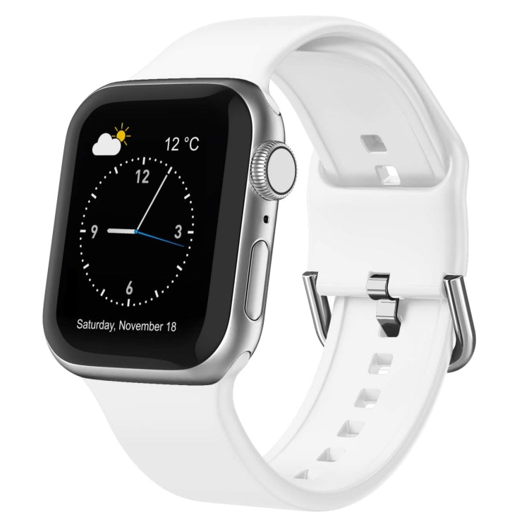 For Apple Watch Series 8 41mm Pin Buckle Silicone Watch Band(White) - free shipping - PMC TechLife - Order now!