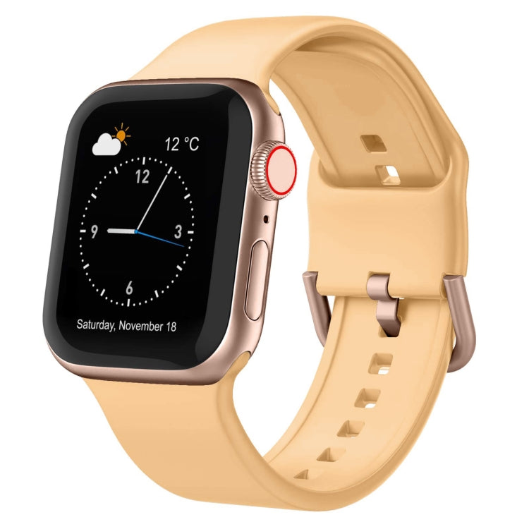 For Apple Watch SE 40mm Pin Buckle Silicone Watch Band(Light Orange) - free shipping - PMC TechLife - Order now!