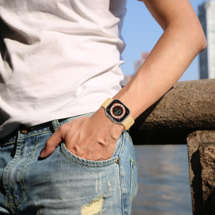 For Apple Watch SE 40mm Pin Buckle Silicone Watch Band(Light Orange) - free shipping - PMC TechLife - Order now!