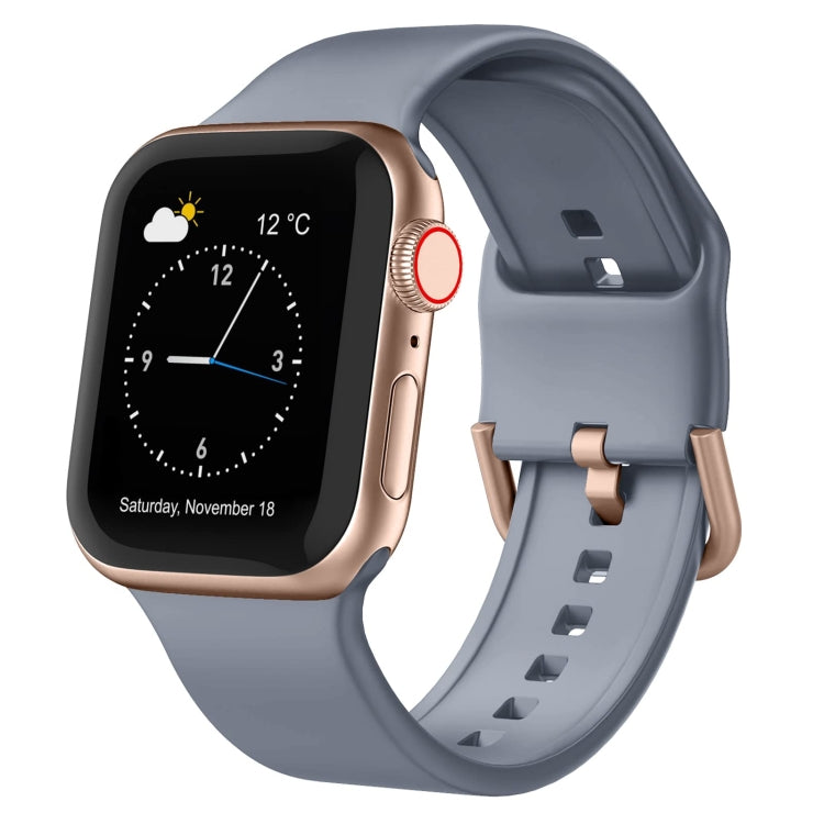 For Apple Watch SE 44mm Pin Buckle Silicone Watch Band(Blue Grey) - free shipping - PMC TechLife - Order now!