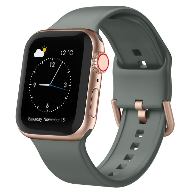 For Apple Watch Series 5 40mm Pin Buckle Silicone Watch Band(Olive) - free shipping - PMC TechLife - Order now!