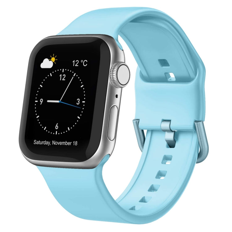 For Apple Watch 42mm Pin Buckle Silicone Watch Band(Light Blue) - free shipping - PMC TechLife - Order now!
