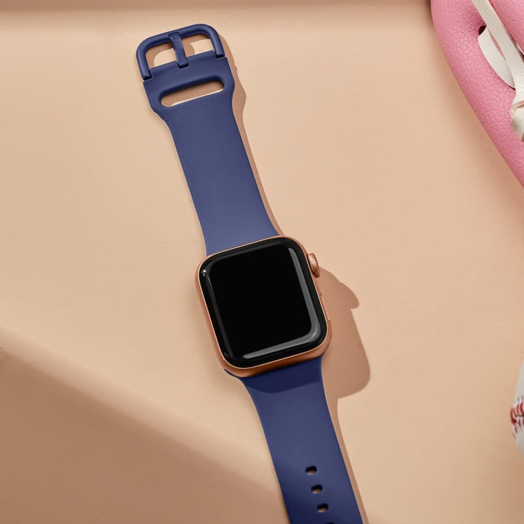 For Apple Watch 38mm Pin Buckle Silicone Watch Band(Violet Gray) - free shipping - PMC TechLife - Order now!