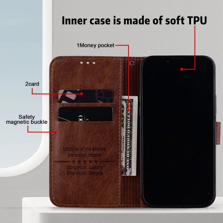 For Google Pixel 9 Pro Skin Feeling Oil Leather Texture PU + TPU Phone Case(Brown) - Google Cases by PMC TechLife | Online Shopping South Africa | PMC TechLife | Buy Now Pay Later Mobicred