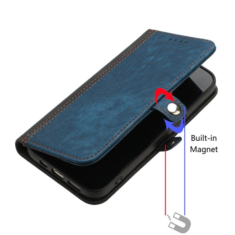 For iPhone 16 Pro Max Side Buckle Double Fold Hand Strap Leather Phone Case(Royal) - iPhone 16 Pro Max Cases by PMC TechLife | Online Shopping South Africa | PMC TechLife | Buy Now Pay Later Mobicred