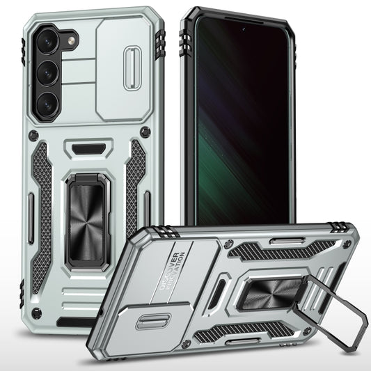 For Samsung Galaxy S24 5G Armor PC + TPU Camera Shield Phone Case(Grey) - Galaxy S24 5G Cases by PMC Jewellery | Online Shopping South Africa | PMC Jewellery