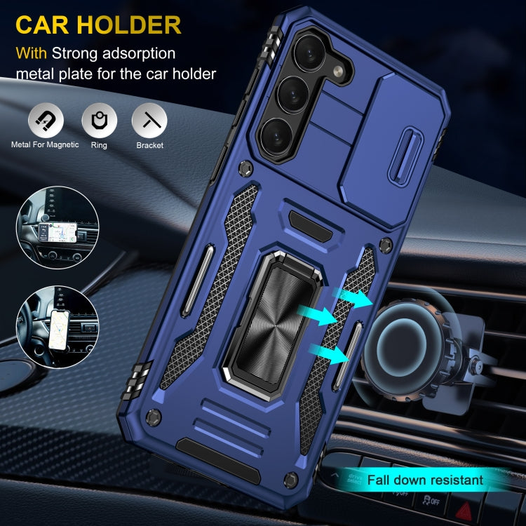 For Samsung Galaxy S24+ 5G Armor PC + TPU Camera Shield Phone Case(Navy Blue) - Galaxy S24+ 5G Cases by PMC TechLife | Online Shopping South Africa | PMC TechLife