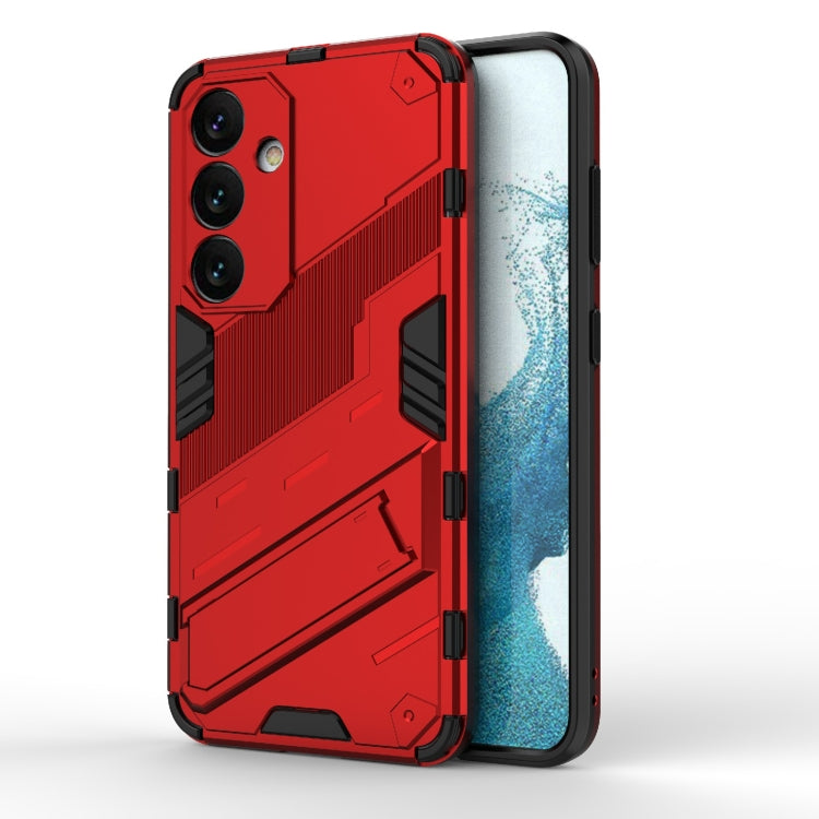 For Samsung Galaxy S24 5G Punk Armor 2 in 1 PC + TPU Shockproof Phone Case with Invisible Holder(Red) - Galaxy S24 5G Cases by PMC Jewellery | Online Shopping South Africa | PMC Jewellery