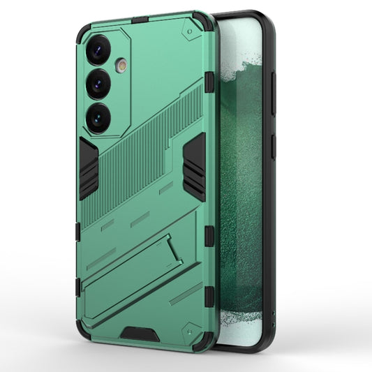 For Samsung Galaxy S24+ 5G Punk Armor 2 in 1 PC + TPU Shockproof Phone Case with Invisible Holder(Green) - Galaxy S24+ 5G Cases by PMC Jewellery | Online Shopping South Africa | PMC Jewellery