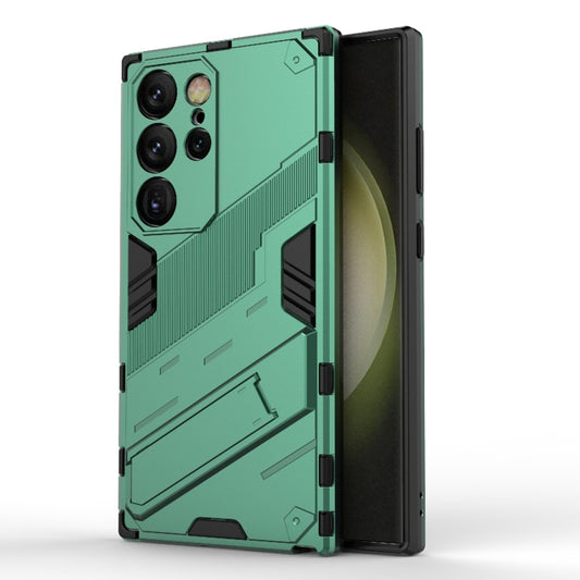 For Samsung Galaxy S24 Ultra 5G Punk Armor 2 in 1 PC + TPU Shockproof Phone Case with Invisible Holder(Green) - Galaxy S24 Ultra 5G Cases by PMC Jewellery | Online Shopping South Africa | PMC Jewellery