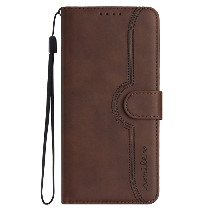 For Motorola Edge 5G 2024 Heart Pattern Skin Feel Leather Phone Case(Brown) - Motorola Cases by PMC Jewellery | Online Shopping South Africa | PMC Jewellery | Buy Now Pay Later Mobicred