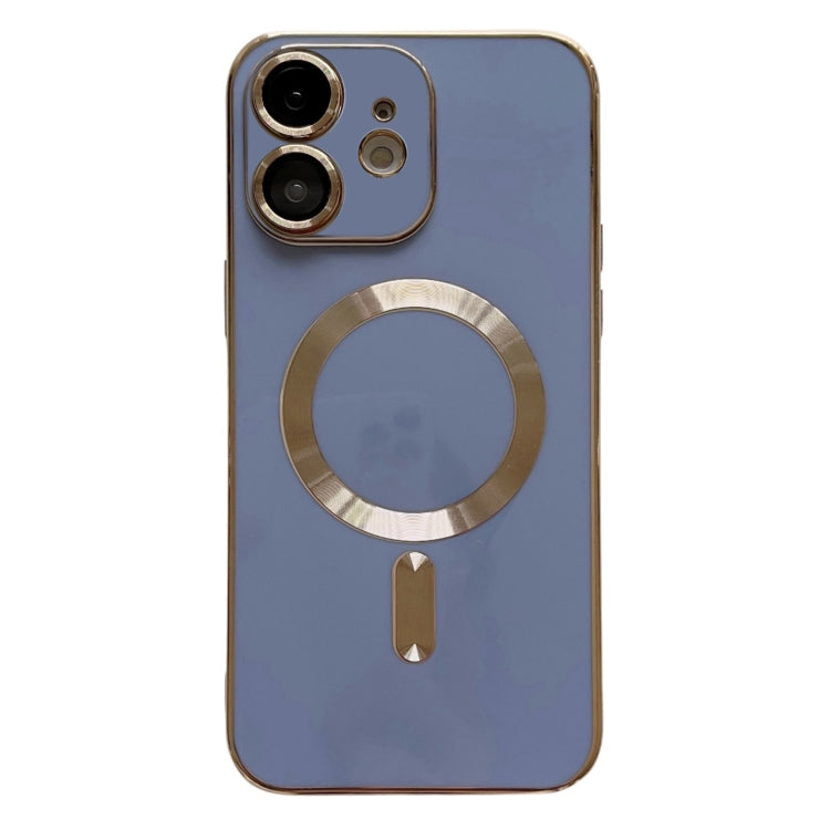 For iPhone 11 Magsafe Plating TPU Phone Case with Lens Film(Light Blue) - iPhone 11 Cases by PMC Jewellery | Online Shopping South Africa | PMC Jewellery