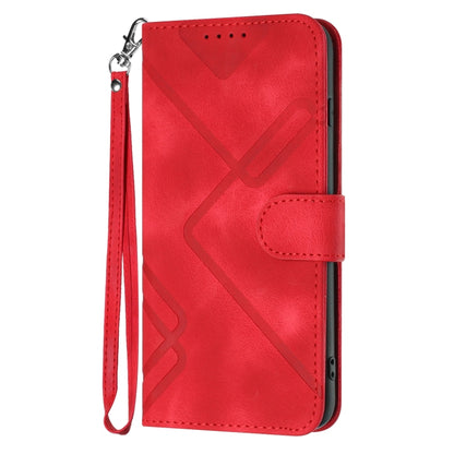 For OPPO K11 Line Pattern Skin Feel Leather Phone Case(Red) - OPPO Cases by PMC Jewellery | Online Shopping South Africa | PMC Jewellery | Buy Now Pay Later Mobicred