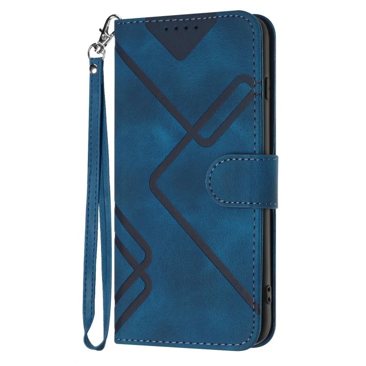 For iPhone SE 2024 Line Pattern Skin Feel Leather Phone Case(Royal Blue) - More iPhone Cases by PMC Jewellery | Online Shopping South Africa | PMC Jewellery | Buy Now Pay Later Mobicred