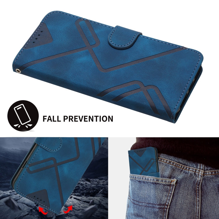 For Realme C67 4G Global Line Pattern Skin Feel Leather Phone Case(Royal Blue) - C67 Cases by PMC TechLife | Online Shopping South Africa | PMC TechLife | Buy Now Pay Later Mobicred