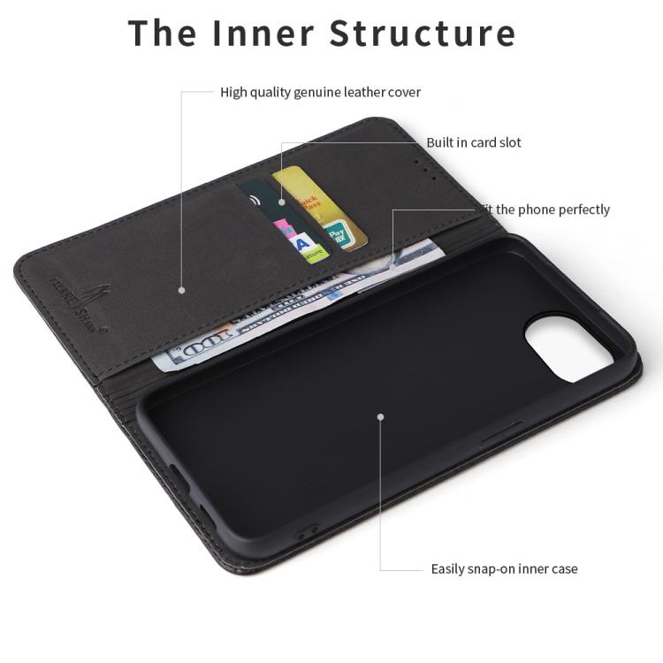 For iPhone 16e Fierre Shann Crocodile Texture Magnetic Genuine Leather Phone Case(Black) - free shipping - PMc TechLife - Order now!