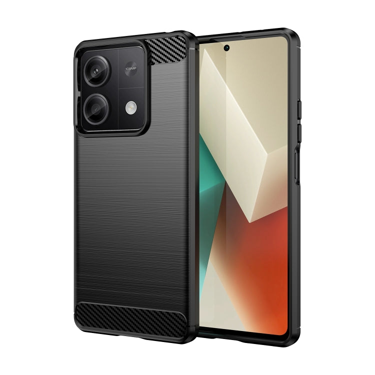 For Xiaomi Redmi Note 13 5G Brushed Texture Carbon Fiber TPU Phone Case(Black) - Note 13 Cases by PMC TechLife | Online Shopping South Africa | PMC TechLife