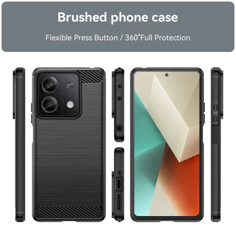 For Xiaomi Redmi Note 13 5G Brushed Texture Carbon Fiber TPU Phone Case(Black) - Note 13 Cases by PMC TechLife | Online Shopping South Africa | PMC TechLife