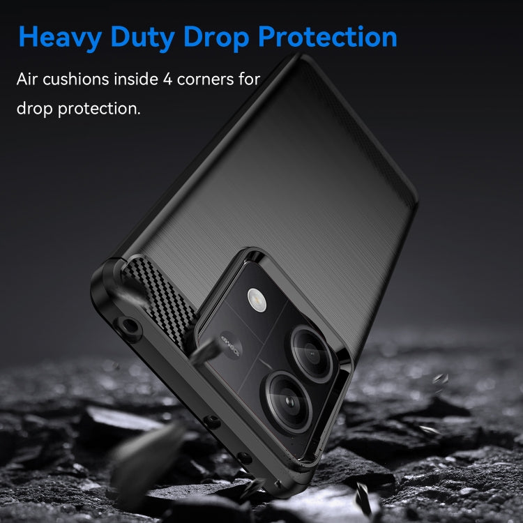 For Xiaomi Redmi Note 13 5G Brushed Texture Carbon Fiber TPU Phone Case(Black) - Note 13 Cases by PMC TechLife | Online Shopping South Africa | PMC TechLife