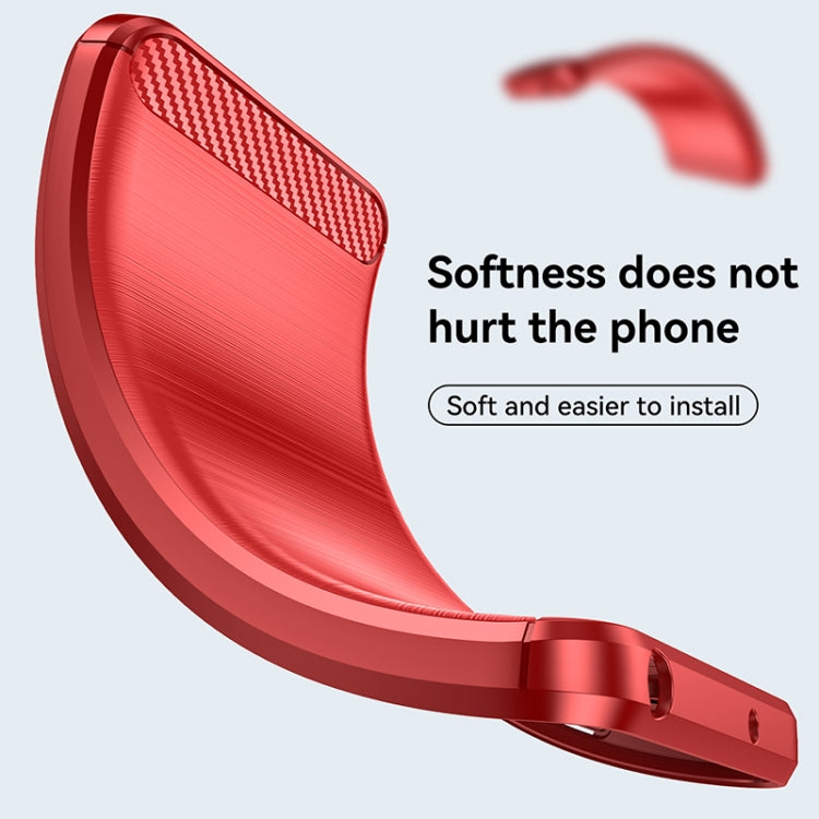 For Motorola Edge 30 Pro Brushed Texture Carbon Fiber TPU Phone Case(Red) - Motorola Cases by PMC TechLife | Online Shopping South Africa | PMC TechLife | Buy Now Pay Later Mobicred