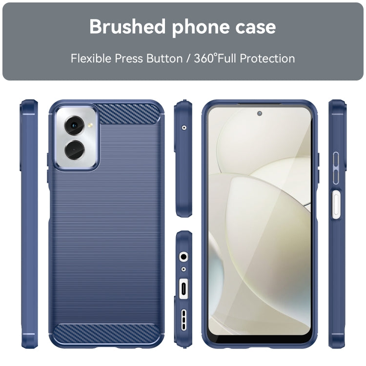 For Motorola Moto G Power 2024 Brushed Texture Carbon Fiber TPU Phone Case(Blue) - Motorola Cases by PMC Jewellery | Online Shopping South Africa | PMC Jewellery | Buy Now Pay Later Mobicred