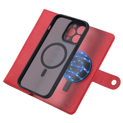 For iPhone 14 ViLi GHB Series MagSafe Magnetic Zipper Leather Phone Case(Red) - iPhone 14 Cases by ViLi | Online Shopping South Africa | PMC Jewellery | Buy Now Pay Later Mobicred