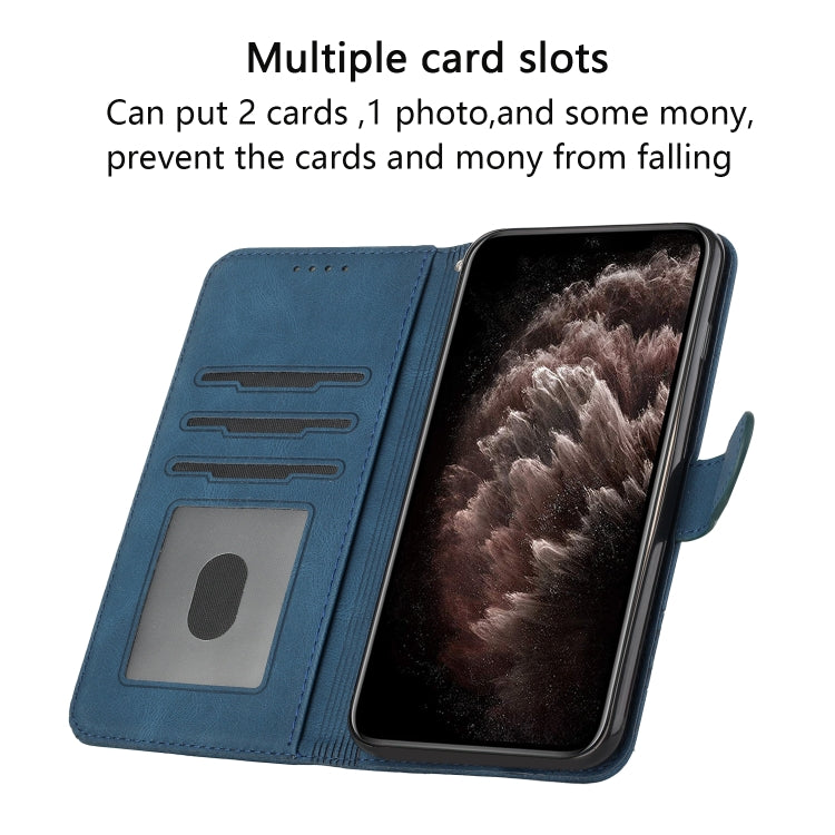 For Motorola Edge 40 Cubic Skin Feel Flip Leather Phone Case(Blue) - Motorola Cases by PMC TechLife | Online Shopping South Africa | PMC TechLife | Buy Now Pay Later Mobicred