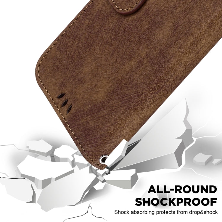For Motorola Edge 2024 Little Tiger Embossed Leather Phone Case(Brown) - Motorola Cases by PMC Jewellery | Online Shopping South Africa | PMC Jewellery | Buy Now Pay Later Mobicred