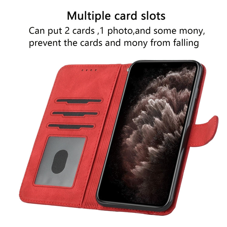 For iPhone SE 2024 Cubic Skin Feel Flip Leather Phone Case(Red) - More iPhone Cases by PMC Jewellery | Online Shopping South Africa | PMC Jewellery | Buy Now Pay Later Mobicred