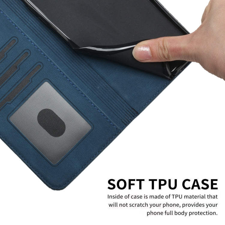 For iPhone 16 Pro Cubic Skin Feel Flip Leather Phone Case(Blue) - iPhone 16 Pro Cases by PMC TechLife | Online Shopping South Africa | PMC TechLife | Buy Now Pay Later Mobicred
