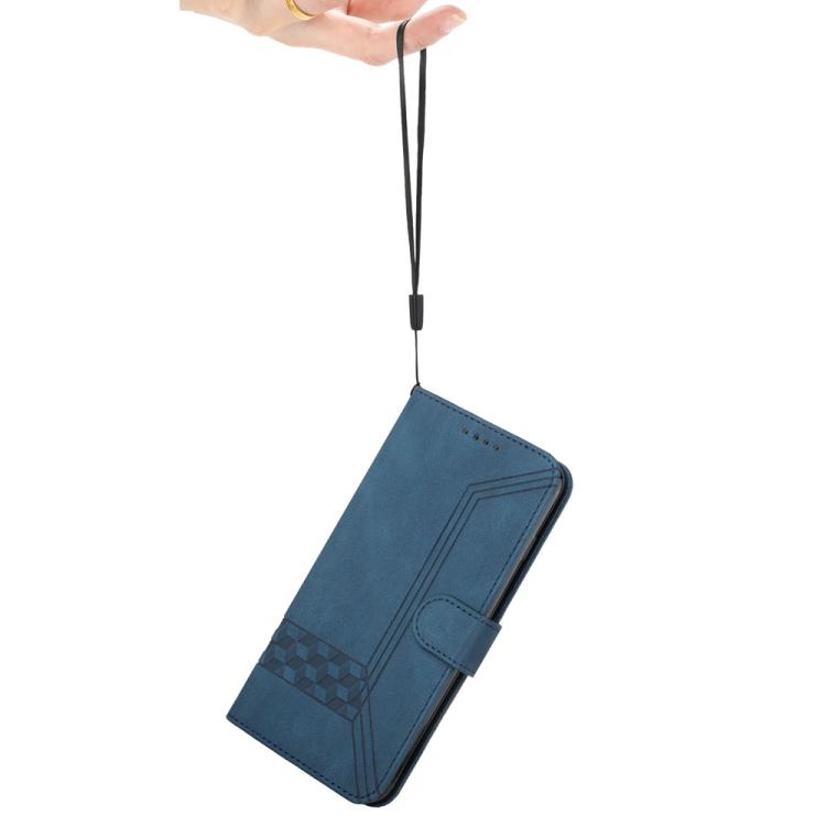 For iPhone 17 Pro Max Cubic Skin Feel Flip Leather Phone Case(Blue) - free shipping - PMc TechLife - Order now!