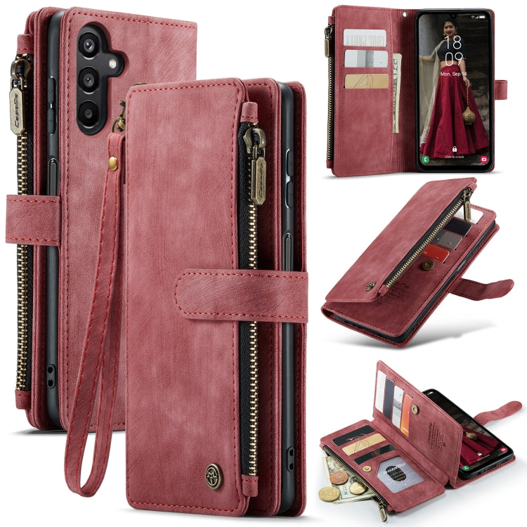 For Samsung Galaxy A15 CaseMe C30 Card Slots Zipper Wallet Leather Phone Case(Red) - Galaxy Phone Cases by CaseMe | Online Shopping South Africa | PMC Jewellery | Buy Now Pay Later Mobicred