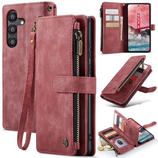 For Samsung Galaxy A55 5G CaseMe C30 Card Slots Zipper Wallet Leather Phone Case(Red) - Galaxy Phone Cases by CaseMe | Online Shopping South Africa | PMC Jewellery | Buy Now Pay Later Mobicred