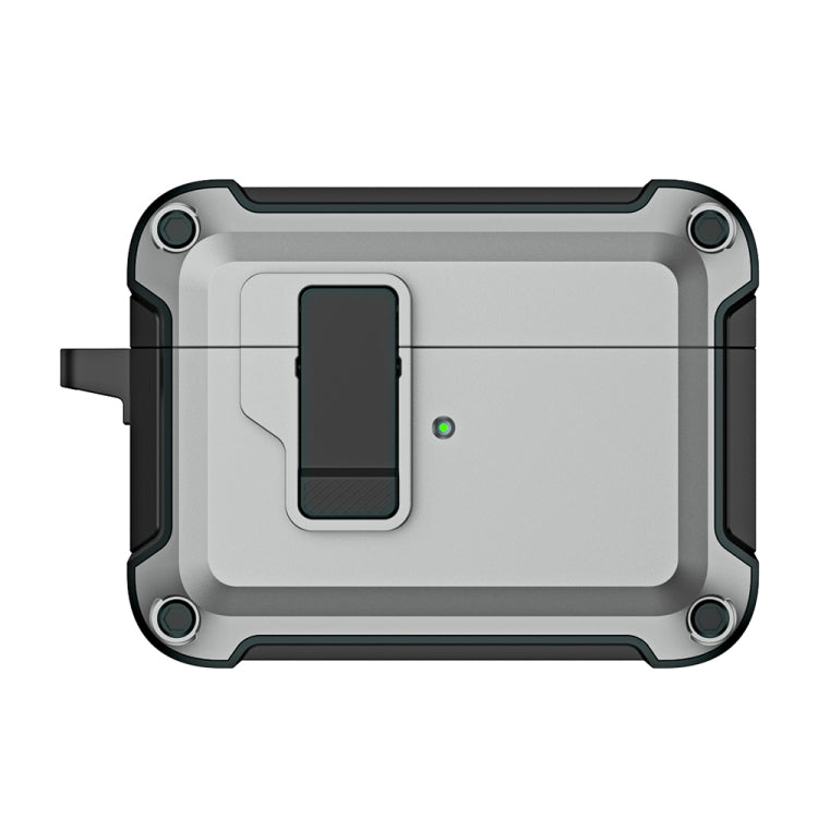 For AirPods Pro 2 TPU + PC Wireless Bluetooth Earphone Protective Case with Switch Lock & Hook(Grey) - free shipping - PMC Jewellery - Order now!