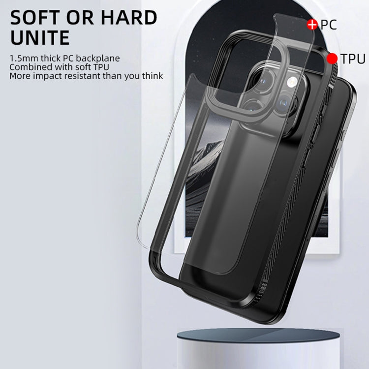 For iPhone 15 Pro Max iPAKY MG Series Transparent PC+TPU Phone Case(Black) - iPhone 15 Pro Max Cases by iPAKY | Online Shopping South Africa | PMC Jewellery | Buy Now Pay Later Mobicred