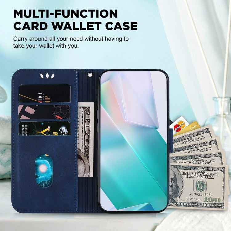 For Google Pixel 9 Pro Little Tiger Embossed Leather Phone Case(Dark Blue) - Google Cases by PMC TechLife | Online Shopping South Africa | PMC TechLife | Buy Now Pay Later Mobicred