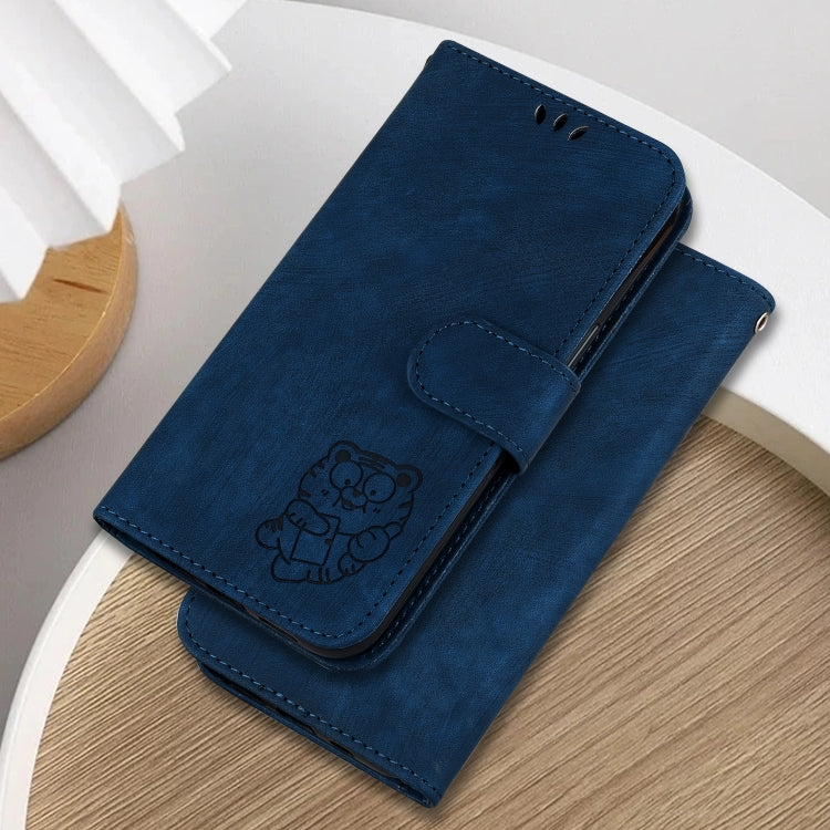 For Google Pixel 9 Little Tiger Embossed Leather Phone Case(Dark Blue) - Google Cases by PMC Jewellery | Online Shopping South Africa | PMC Jewellery | Buy Now Pay Later Mobicred