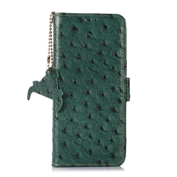 For Sony Xperia 5 V Ostrich Pattern Genuine Leather RFID Phone Case(Green) - Sony Cases by PMC TechLife | Online Shopping South Africa | PMC TechLife | Buy Now Pay Later Mobicred