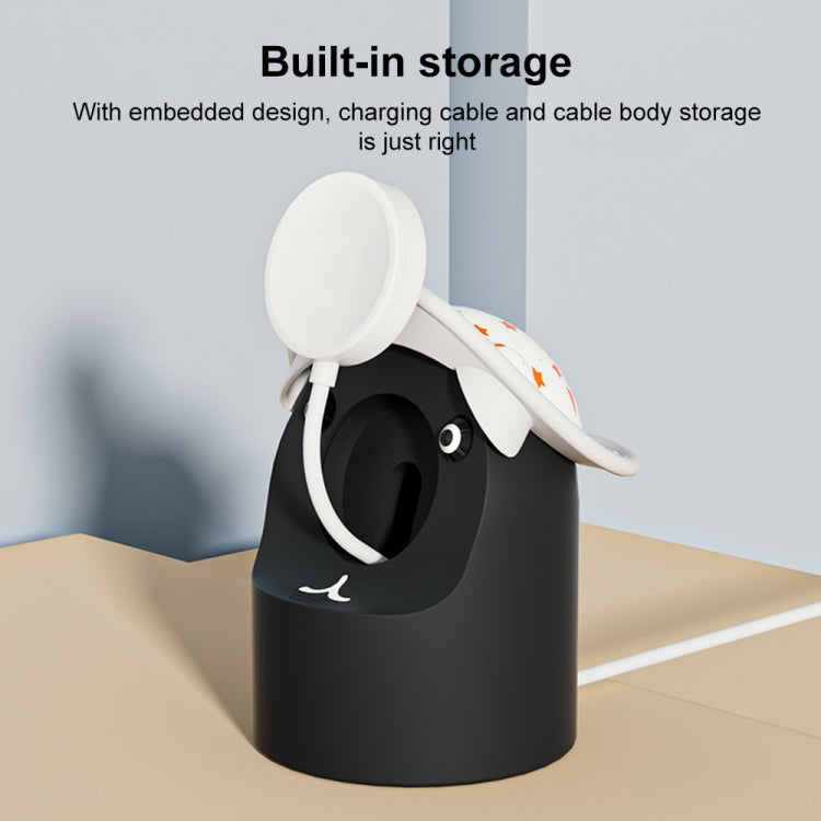 For Apple Watch Series Hat Bear Shaped Silicone Charging Base(Grey) - Charger / Holder by PMC TechLife | Online Shopping South Africa | PMC TechLife | Buy Now Pay Later Mobicred