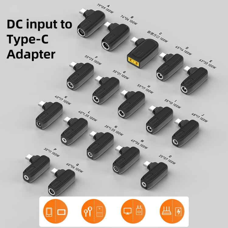 100W K 4.0X1.7mm Female to USB-C/Type-C Male Plug Charging Adapter - Universal Power Adapter by PMC Jewellery | Online Shopping South Africa | PMC Jewellery | Buy Now Pay Later Mobicred