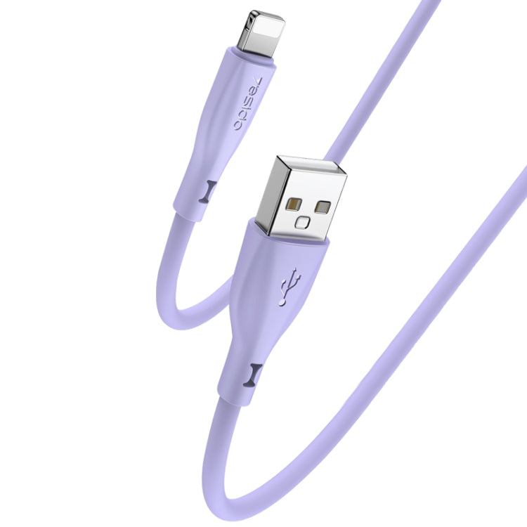 Yesido CA119L USB to 8 Pin Silicone Charging Data Cable, Cable Length: 1m(Purple) - Normal Style Cable by Yesido | Online Shopping South Africa | PMC Jewellery | Buy Now Pay Later Mobicred