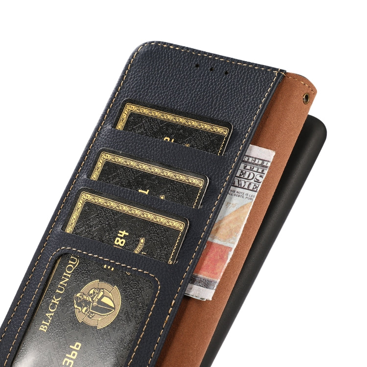 For Honor Play 60 Plus / 200 Smart KHAZNEH Custer Genuine Leather RFID Phone Case(Blue) - Honor Cases by PMC TechLife | Online Shopping South Africa | PMC TechLife | Buy Now Pay Later Mobicred