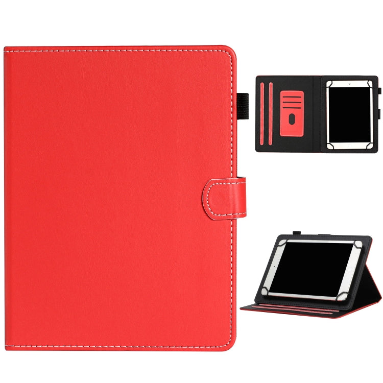 For 10 inch Universal Solid Color Horizontal Flip Leather Case with Card Slots & Holder & Pen Slot(Red) - 10 - 11 inch by PMC TechLife | Online Shopping South Africa | PMC TechLife | Buy Now Pay Later Mobicred