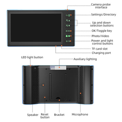 T23 5mm Dual Lenses 7 inch Screen Industrial Endoscope, Spec:5m Tube -  by PMC Jewellery | Online Shopping South Africa | PMC Jewellery | Buy Now Pay Later Mobicred