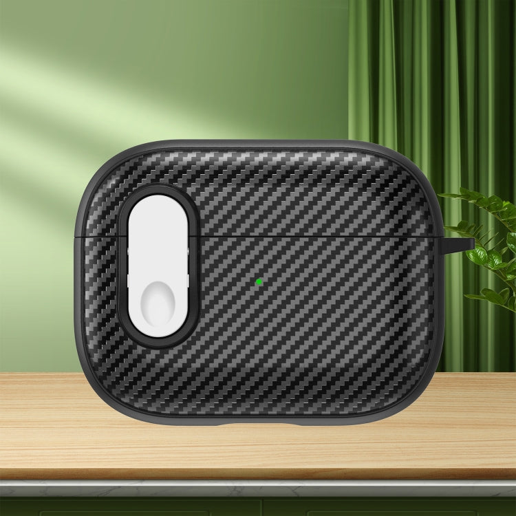 For AirPods Pro Carbon Fiber Texture Wireless Earphones Case with Security Lock(White) - For AirPods Pro by PMC Jewellery | Online Shopping South Africa | PMC Jewellery | Buy Now Pay Later Mobicred