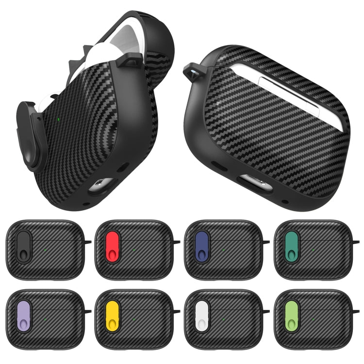 For AirPods 3 Carbon Fiber Texture Wireless Earphones Case with Security Lock(Red) - For AirPods 3 by PMC Jewellery | Online Shopping South Africa | PMC Jewellery | Buy Now Pay Later Mobicred