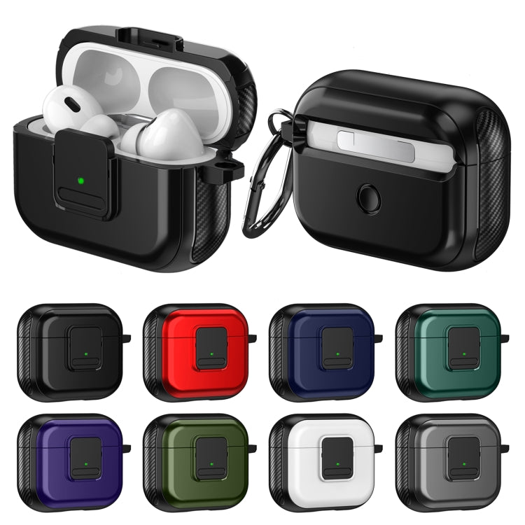 For AirPods Pro 2 TPU + PC Wireless Earphones Case with Magnetic Switch(Army Green) - For AirPods Pro 2 by PMC Jewellery | Online Shopping South Africa | PMC Jewellery | Buy Now Pay Later Mobicred