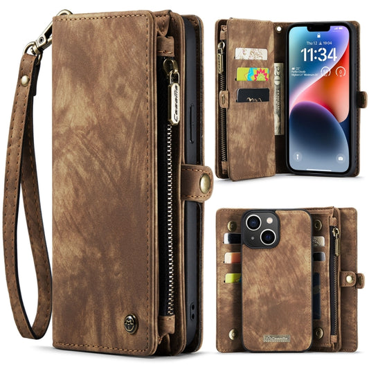 For iPhone 15 CaseMe 008 Detachable Multifunctional Leather Phone Case(Brown) - iPhone 15 Cases by CaseMe | Online Shopping South Africa | PMC Jewellery | Buy Now Pay Later Mobicred