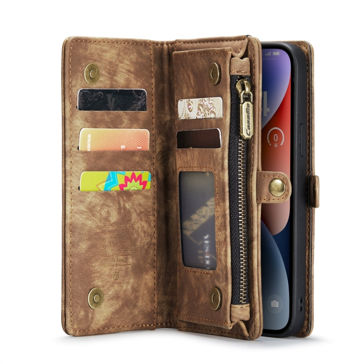 For iPhone 15 CaseMe 008 Detachable Multifunctional Leather Phone Case(Brown) - iPhone 15 Cases by CaseMe | Online Shopping South Africa | PMC Jewellery | Buy Now Pay Later Mobicred