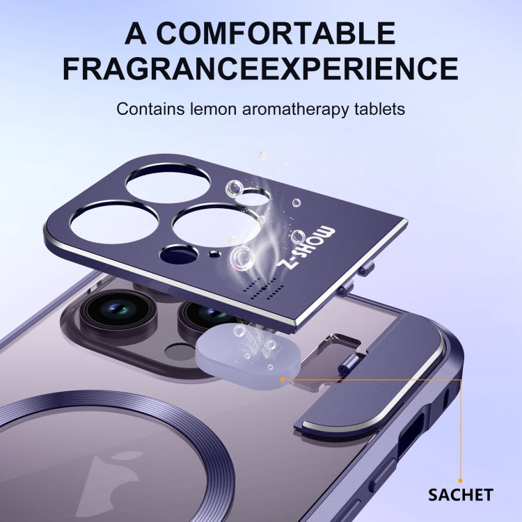 For iPhone 16 Pro Max Aromatherapy Holder Single-sided MagSafe Magnetic Phone Case(Purple) - free shipping - PMc TechLife - Order now!